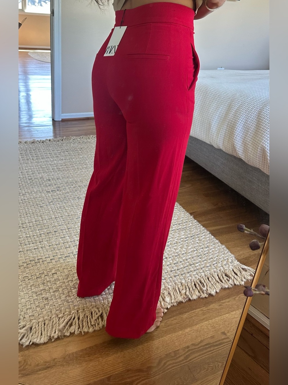 NWT Zara Bold Red Trousers